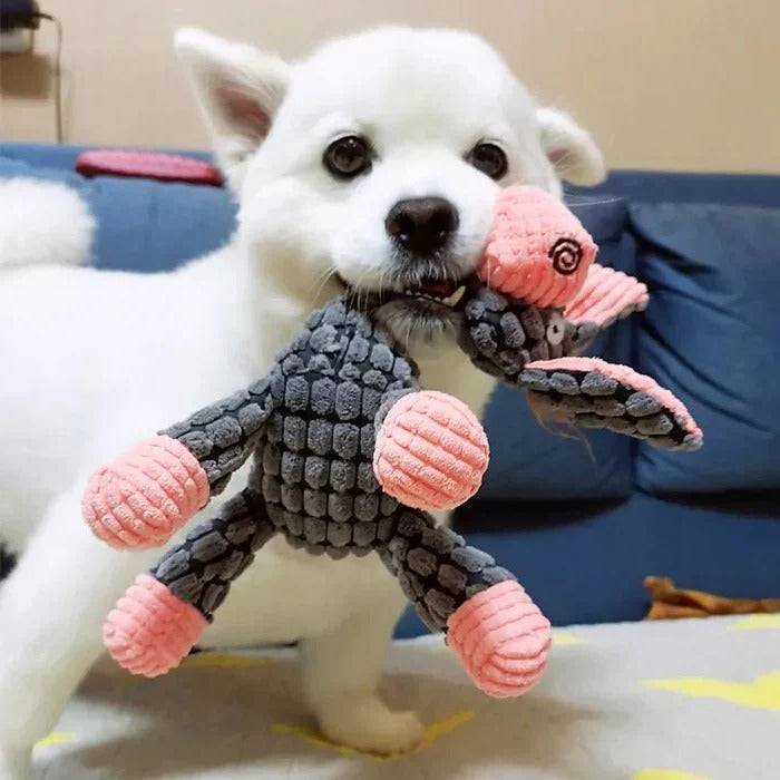 Tough Plush Chew Toy with Built-In Squeaker for Dogs