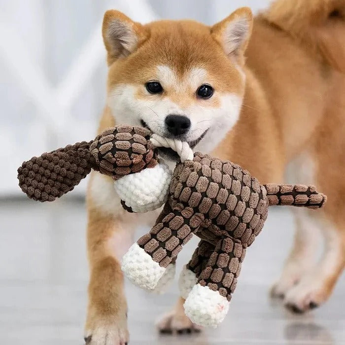Tough Plush Chew Toy with Built-In Squeaker for Dogs