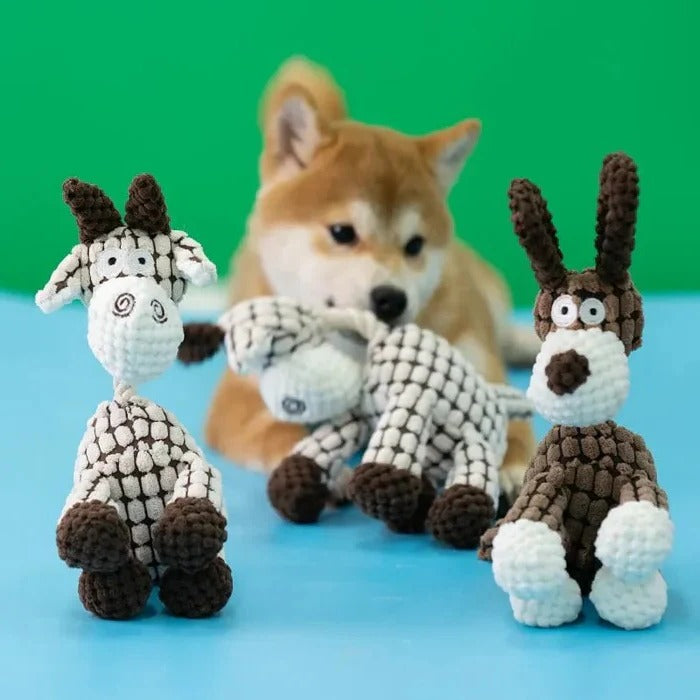 Tough Plush Chew Toy with Built-In Squeaker for Dogs
