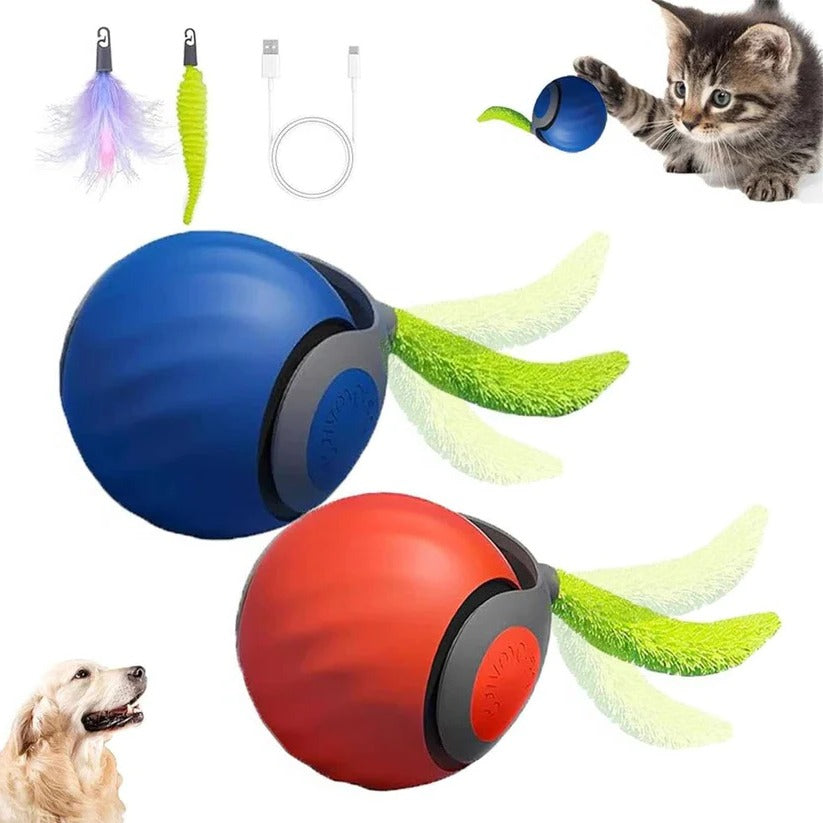 Dynamic Rolling Cat Play Balls - 2 Piece Set for Indoor Fun