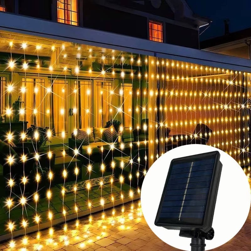 Illuminate Your Evenings with Solar-Powered Patio Curtain Lights