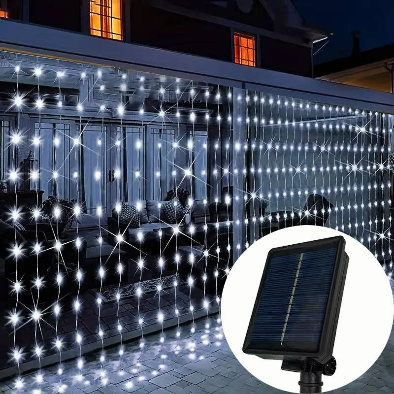 Illuminate Your Evenings with Solar-Powered Patio Curtain Lights
