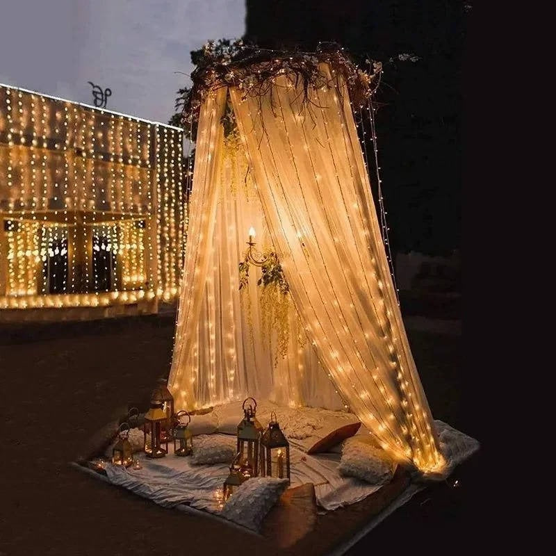 Illuminate Your Evenings with Solar-Powered Patio Curtain Lights