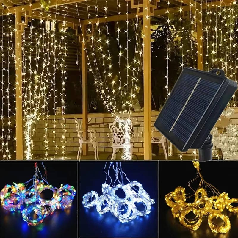 Illuminate Your Evenings with Solar-Powered Patio Curtain Lights