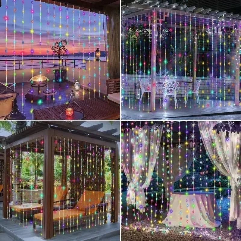 Illuminate Your Evenings with Solar-Powered Patio Curtain Lights
