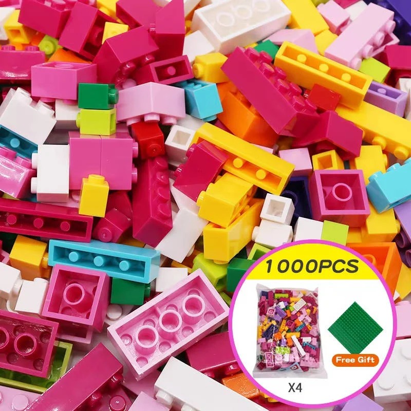 Creative Brick Construction Set with 1000 Colorful Pieces