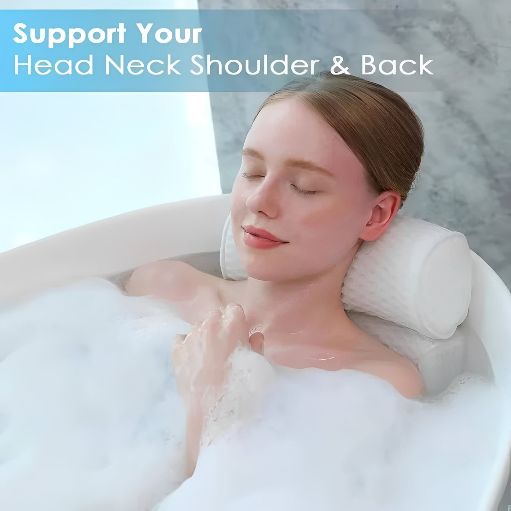Ultimate Bathtub Comfort Pillow with Secure Suction Grip