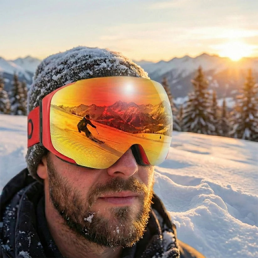 Versatile Snow Goggles with Quick-Swap Magnetic Lenses