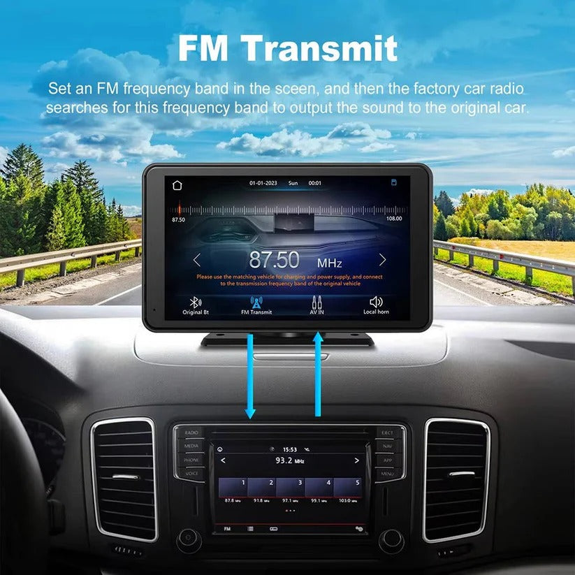 Smart 7-Inch Vehicle Touchscreen Display with Voice Control