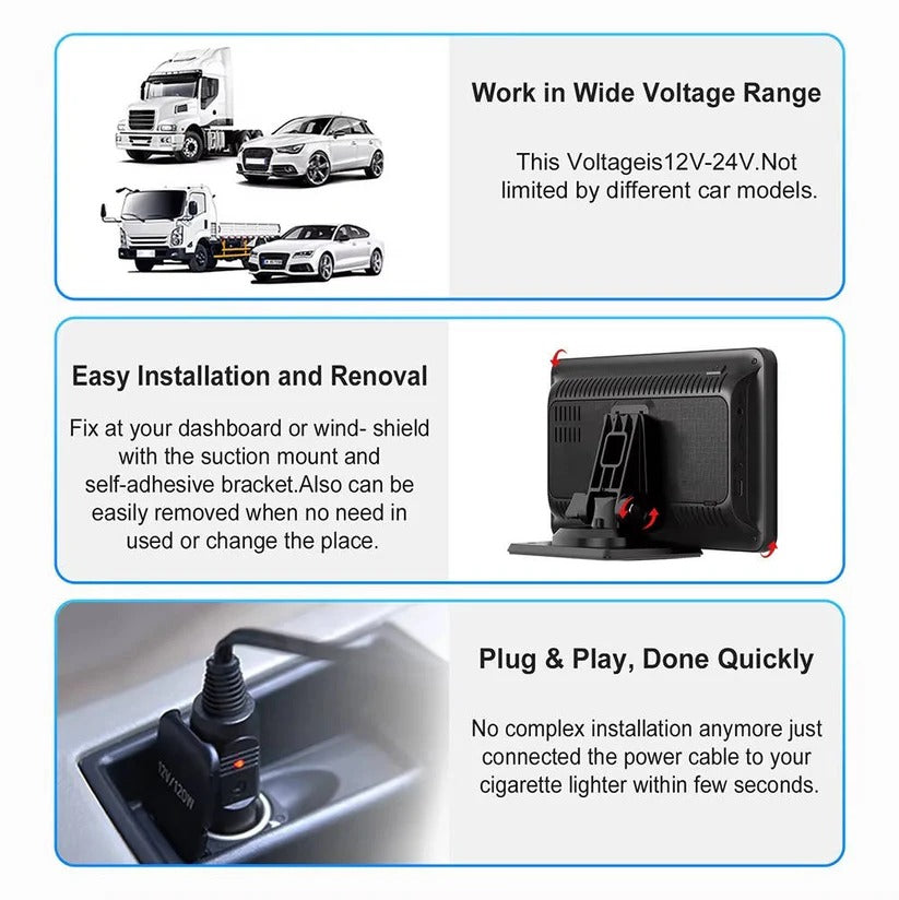 Smart 7-Inch Vehicle Touchscreen Display with Voice Control