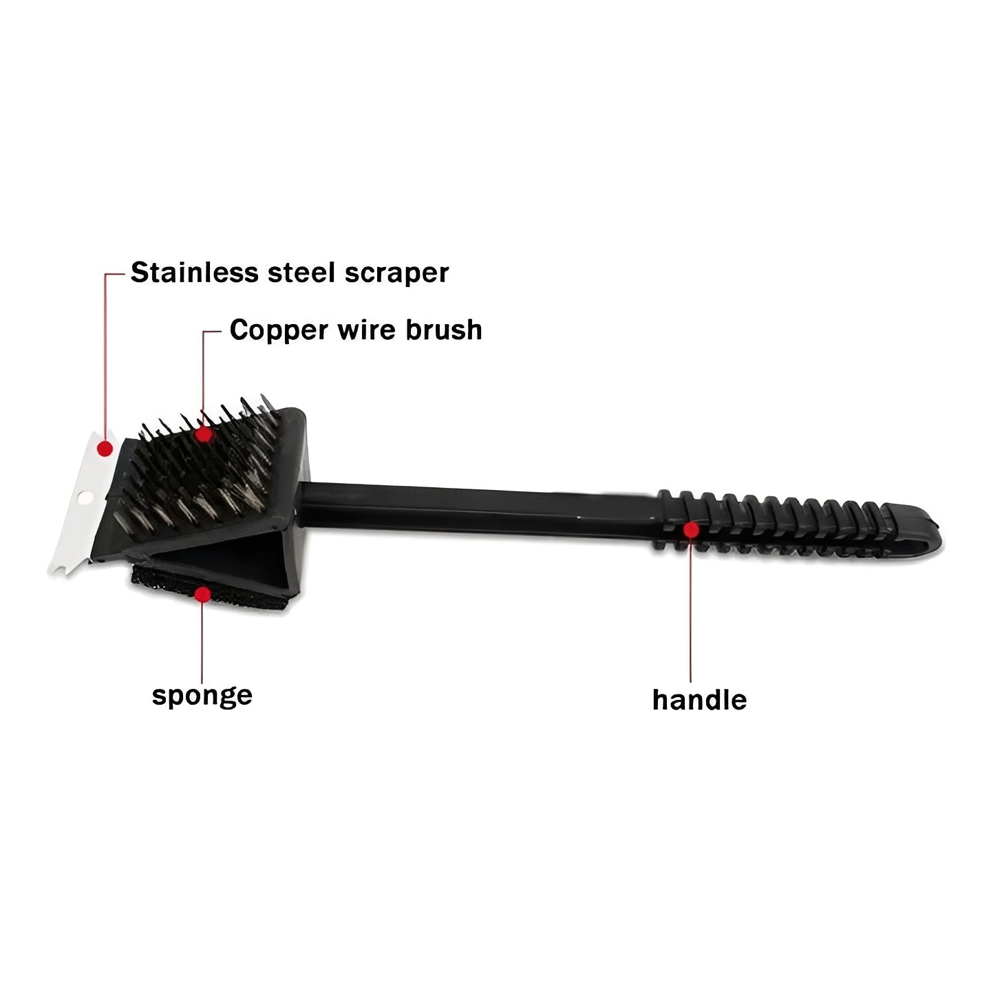 All-in-One Grill Cleaner with Scraper and Sponge Attachment