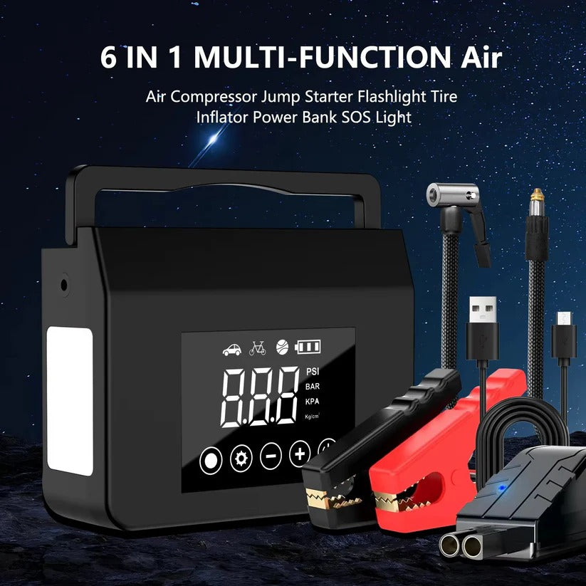 All-in-One Car Booster with Tire Inflation and Smart Display