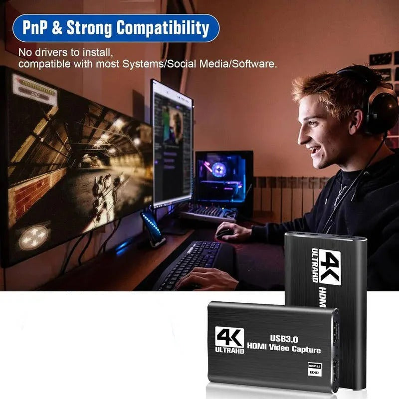 High-Definition 4K to 1080P Video Capture Adapter with USB 3.0