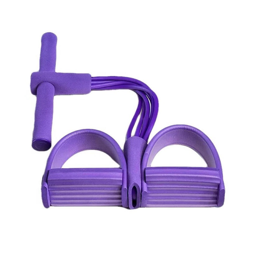 Compact Resistance Band with Detachable Foam Pedals for Home Workouts