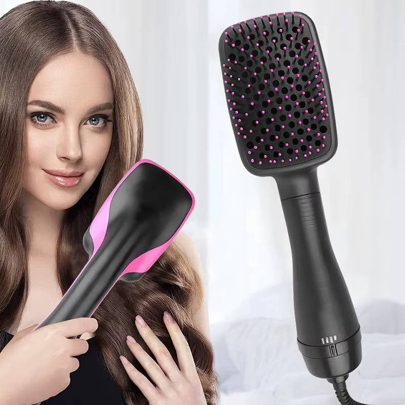 Effortless 1000W Paddle Hair Dryer Brush with 3 Heat Modes