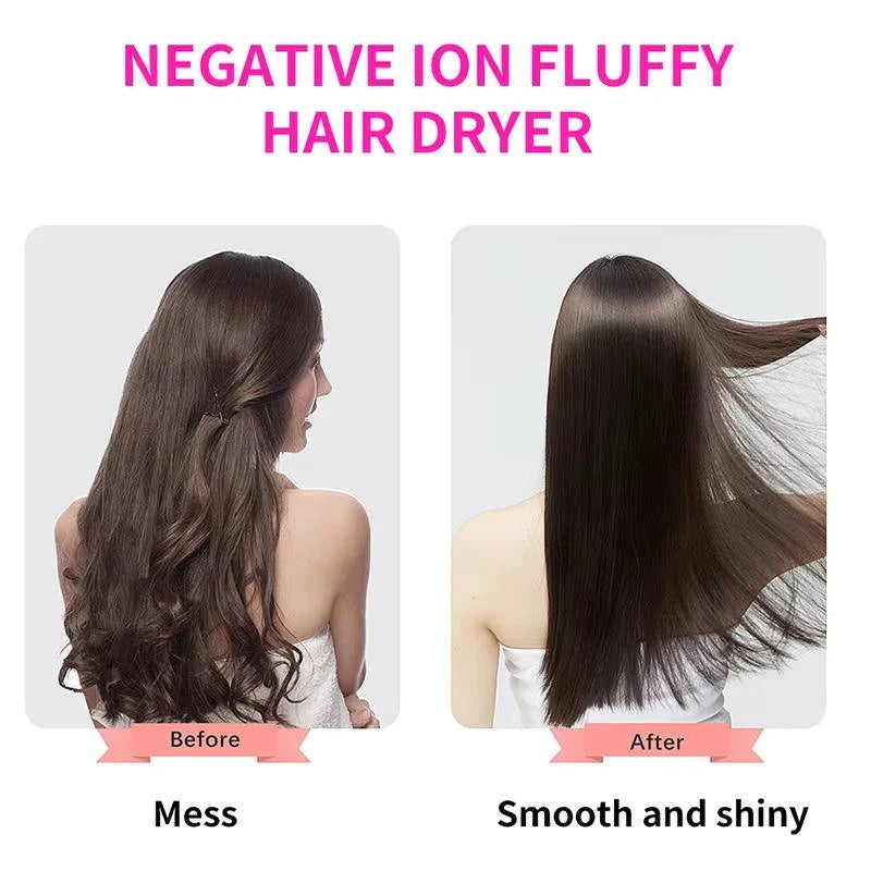 Effortless 1000W Paddle Hair Dryer Brush with 3 Heat Modes