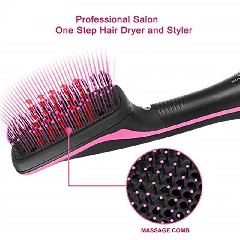 Effortless 1000W Paddle Hair Dryer Brush with 3 Heat Modes