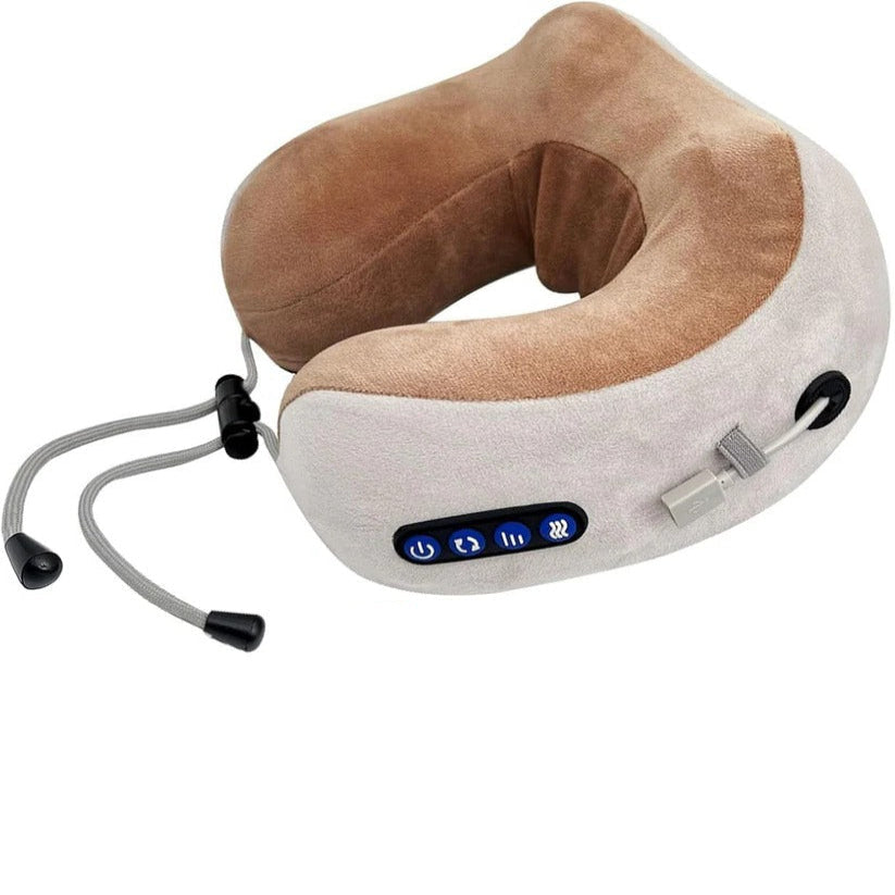 ComfortTravel Neck Support Pillow with Massage and Heat Features