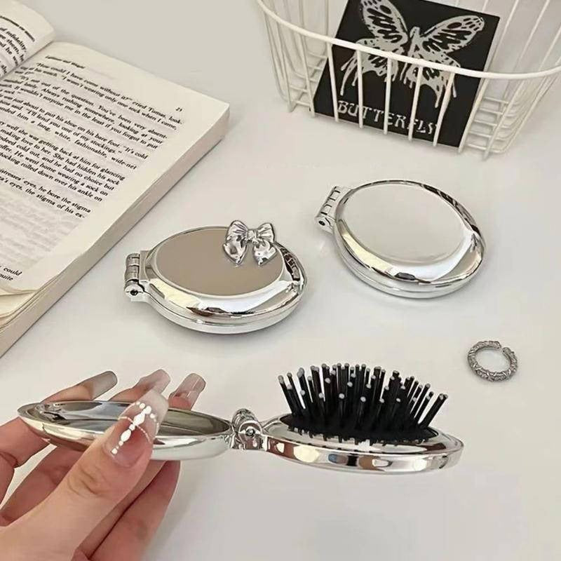 Stylish Travel Comb and Mirror Duo for Effortless Touch-Ups