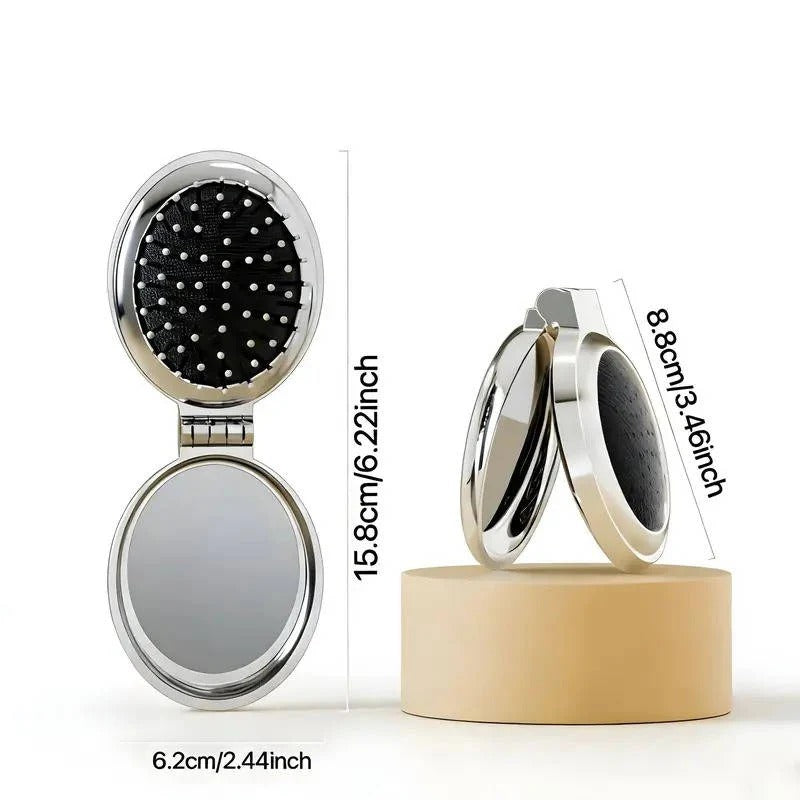 Stylish Travel Comb and Mirror Duo for Effortless Touch-Ups