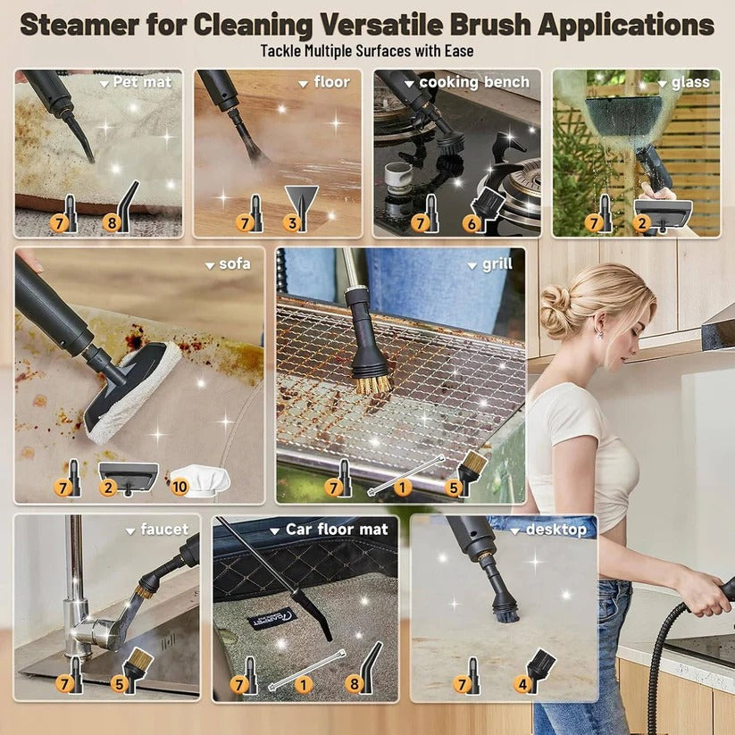 All-Purpose Handheld Steam Cleaner for Home and Vehicle Use