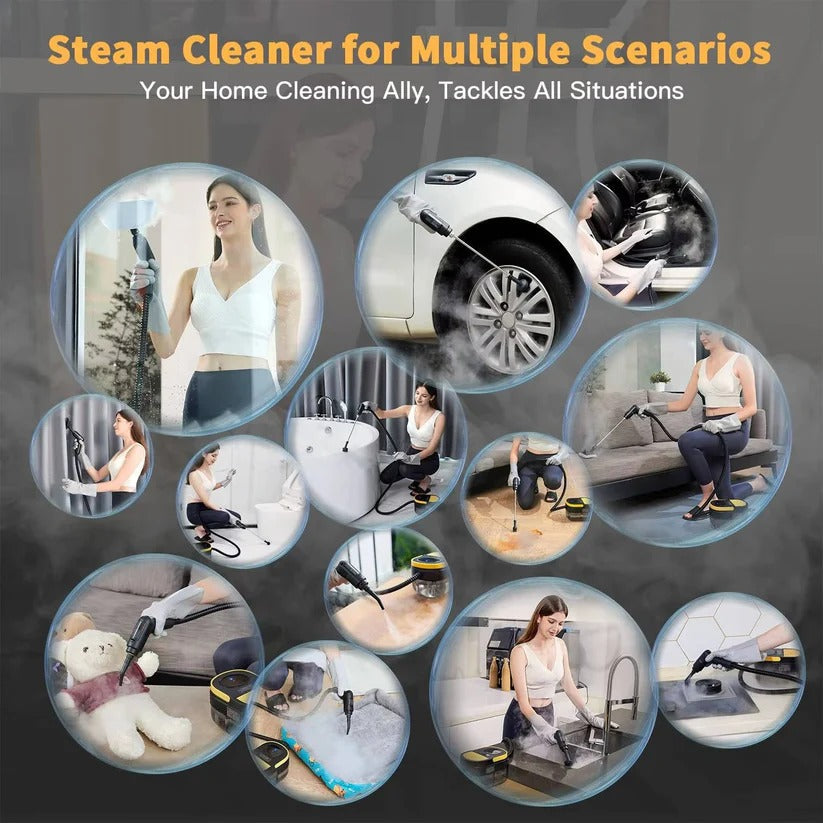 All-Purpose Handheld Steam Cleaner for Home and Vehicle Use