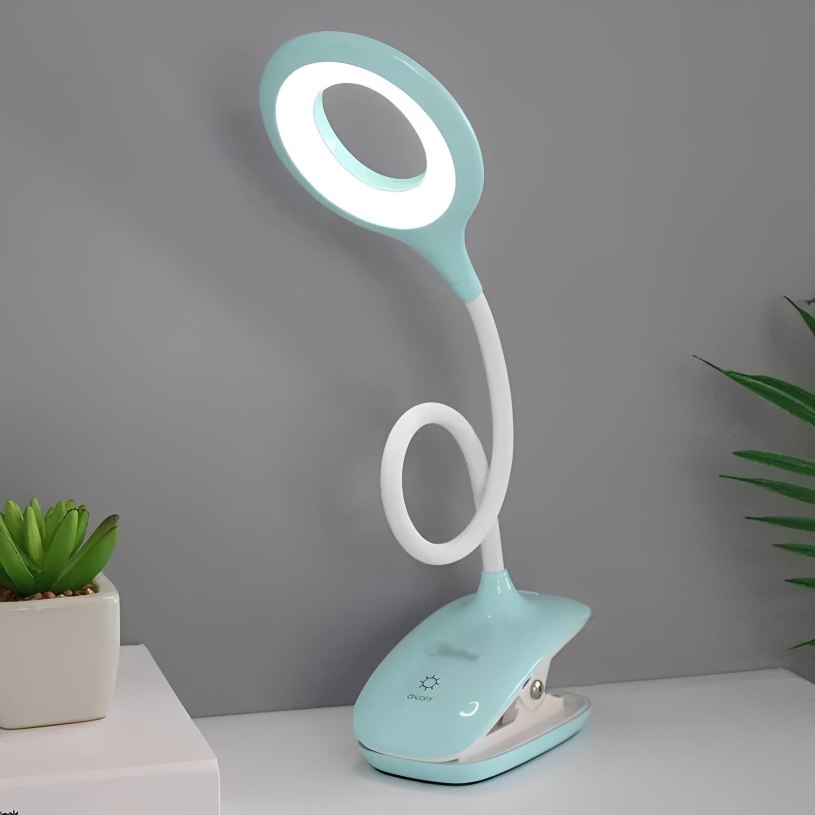 Versatile Clip-On LED Desk Lamp with Adjustable Brightness and USB Charging