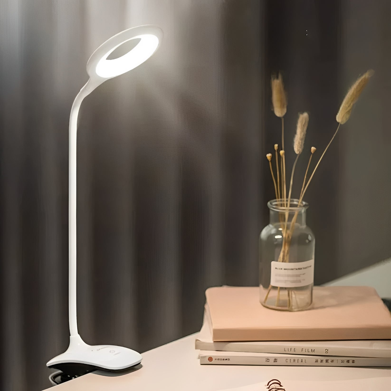 Versatile Clip-On LED Desk Lamp with Adjustable Brightness and USB Charging