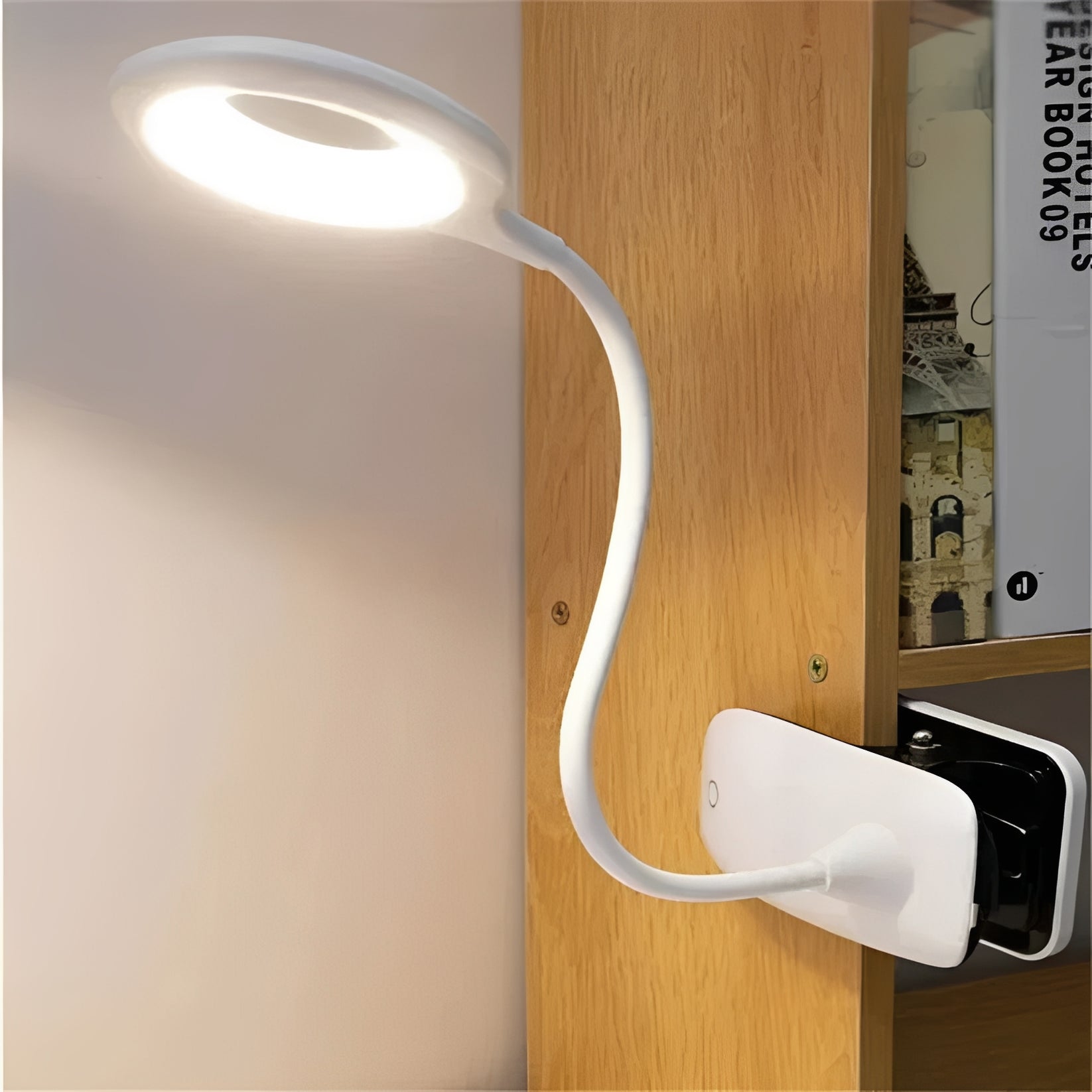 Versatile Clip-On LED Desk Lamp with Adjustable Brightness and USB Charging