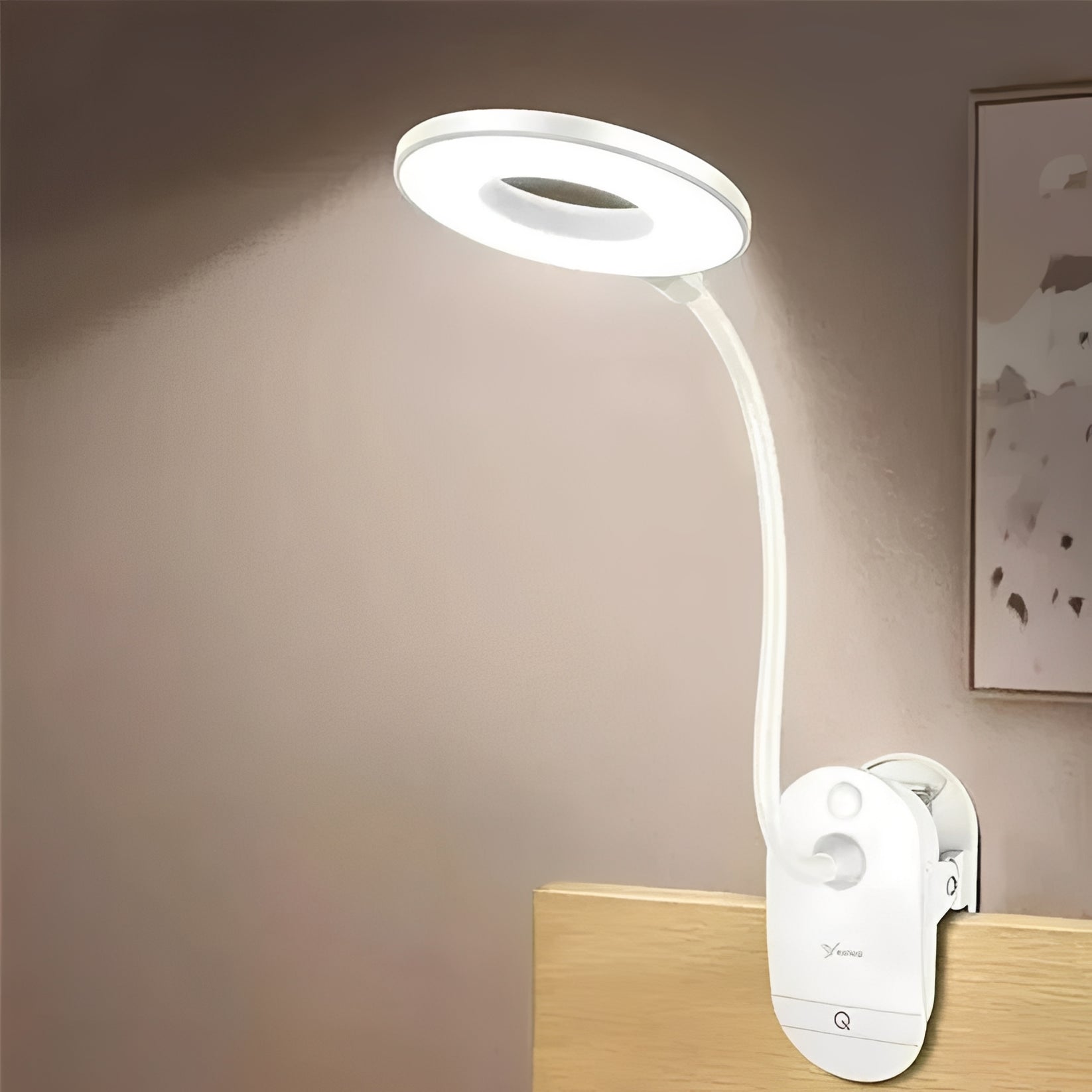 Versatile Clip-On LED Desk Lamp with Adjustable Brightness and USB Charging