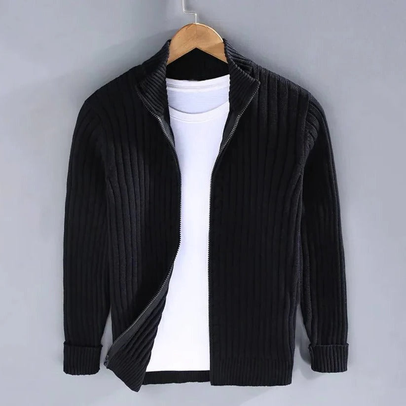 Men's Tailored Zip-Up Knit Cardigan for Every Occasion
