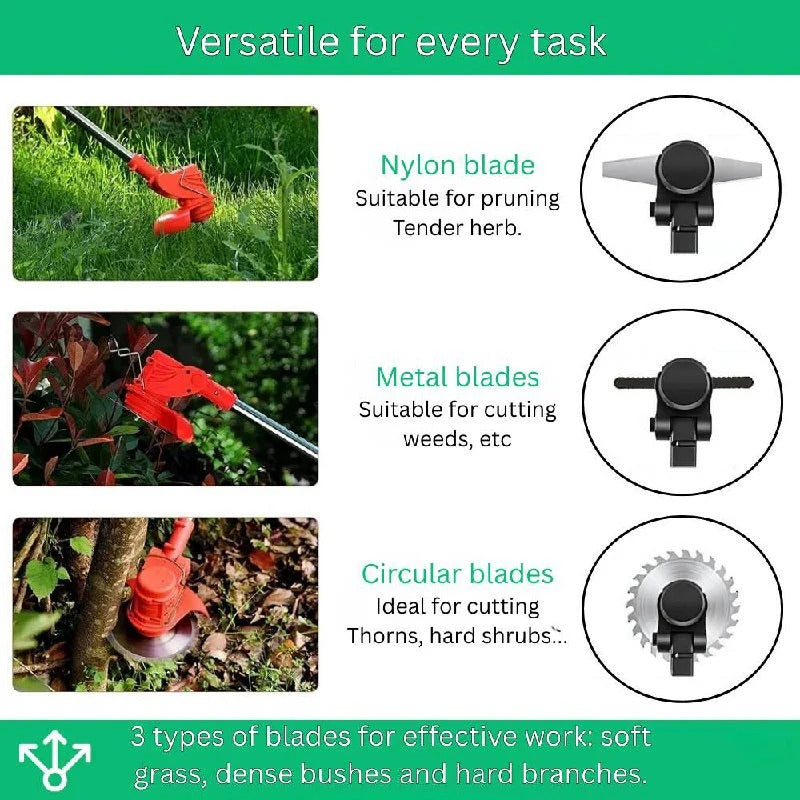 21V Cordless Garden Brush Cutter with Adjustable Features