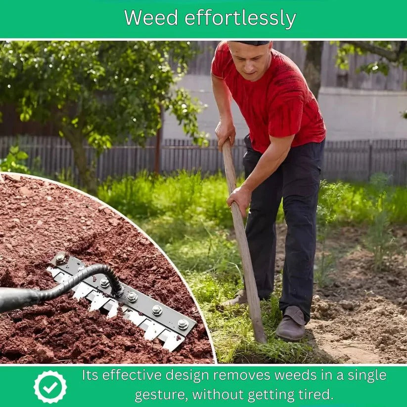Ergonomic Steel Rake for Effortless Weed Removal and Soil Care