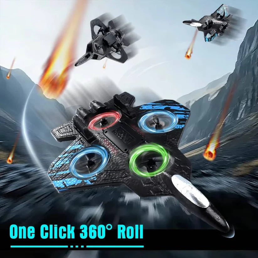 Easy-Fly Stunt Airplane with LED Lights and 360° Tricks