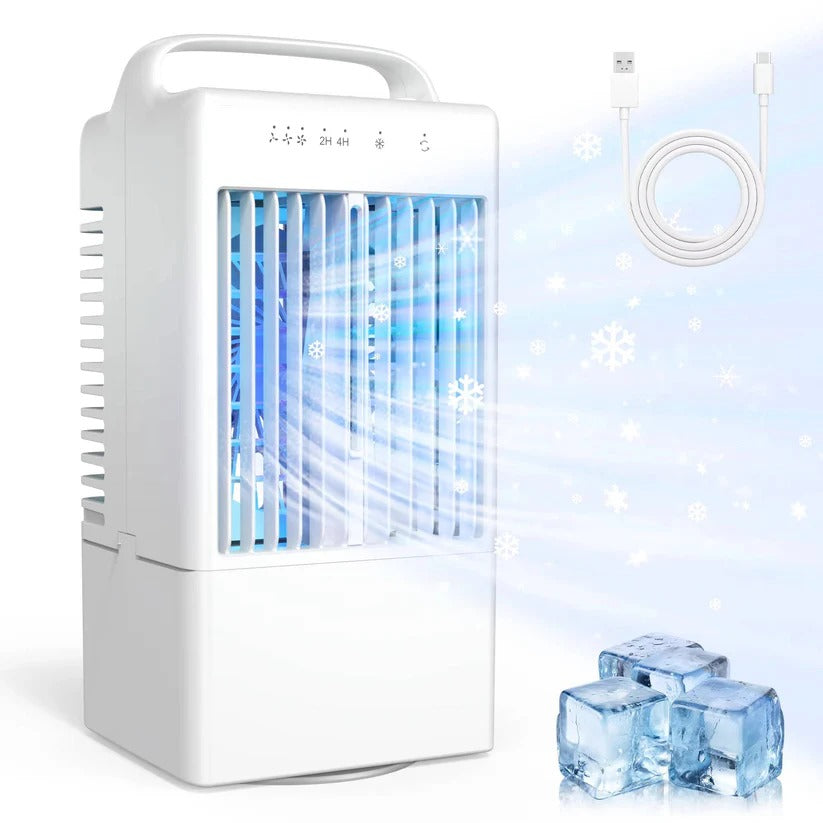 Compact USB Desk Cooling Fan with Colorful Ambient Lighting