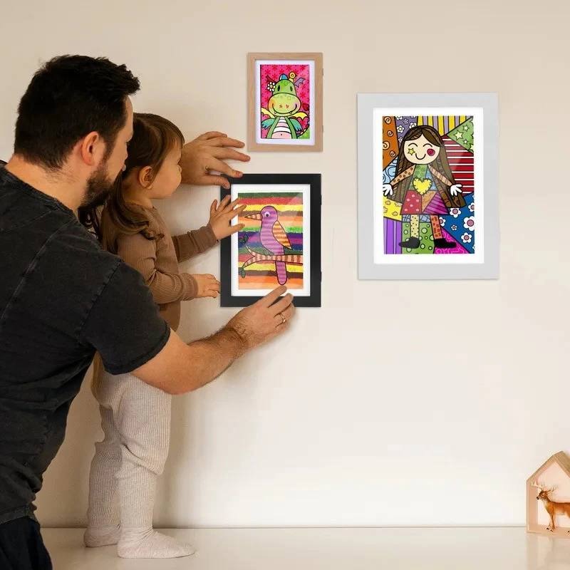 Innovative Rotating Frame for Showcasing Kids' Art - Holds 150 Pieces