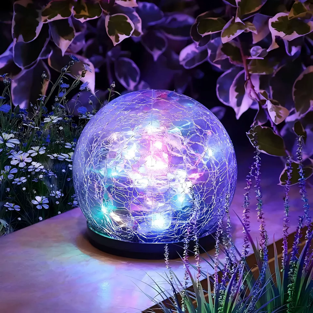 Luminous Solar Glass Sphere Lights for Pathway Elegance
