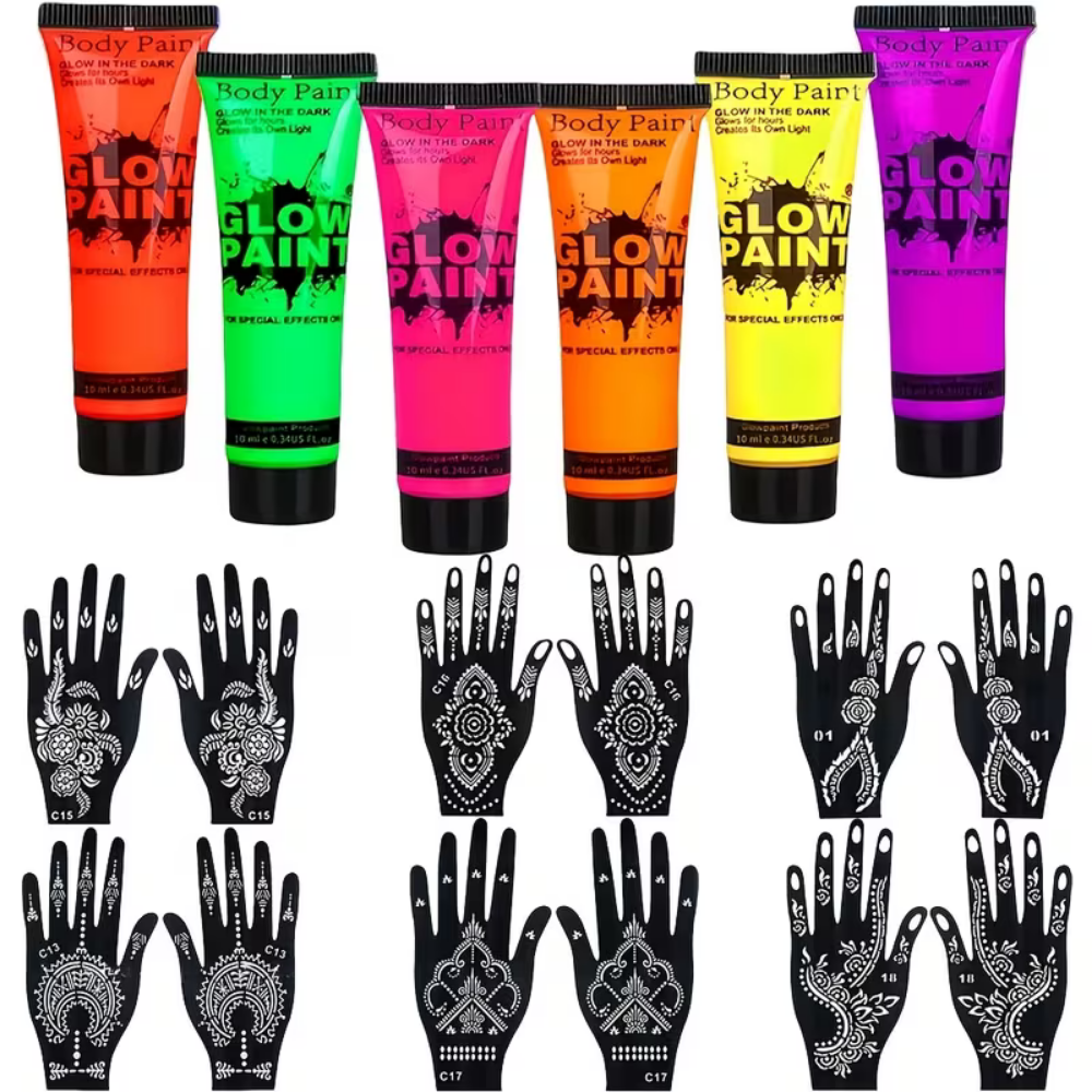 Radiant Neon Body Art Kit for Vibrant Celebrations