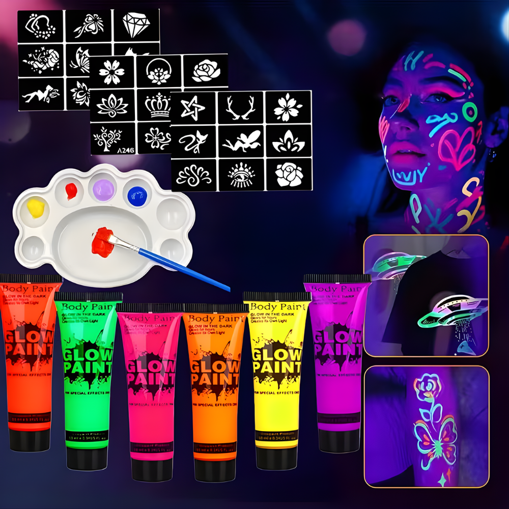Radiant Neon Body Art Kit for Vibrant Celebrations