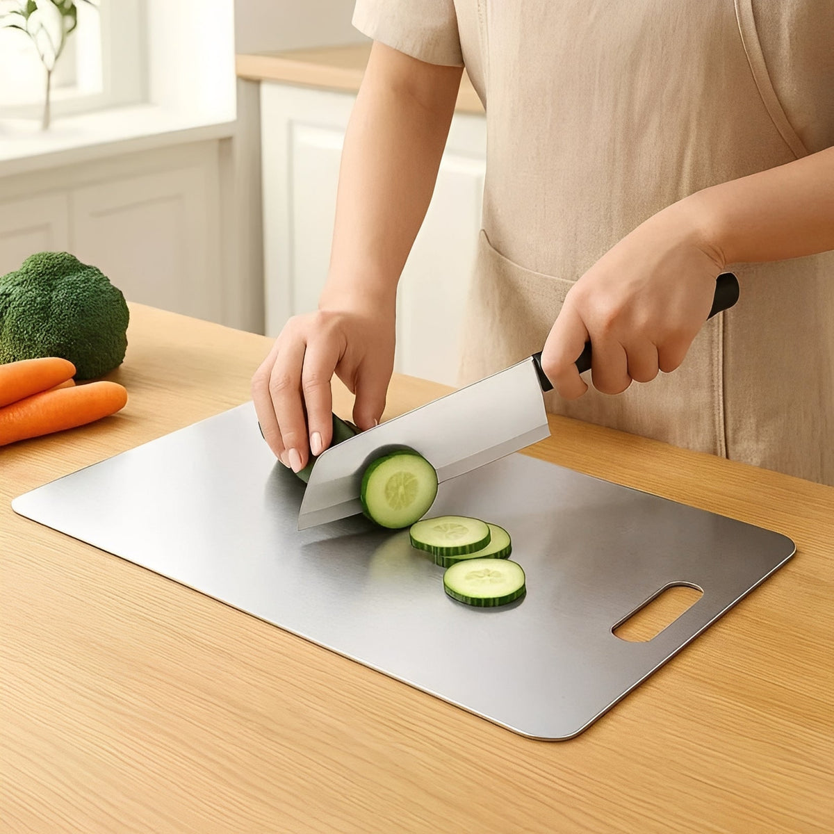 Premium Stainless Steel Cutting Board for Versatile Kitchen Prep