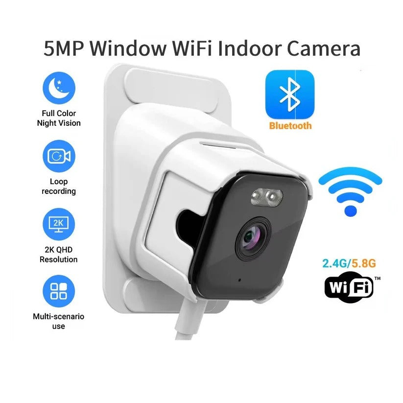 Smart Window Security Camera with Color Night Vision & Audio