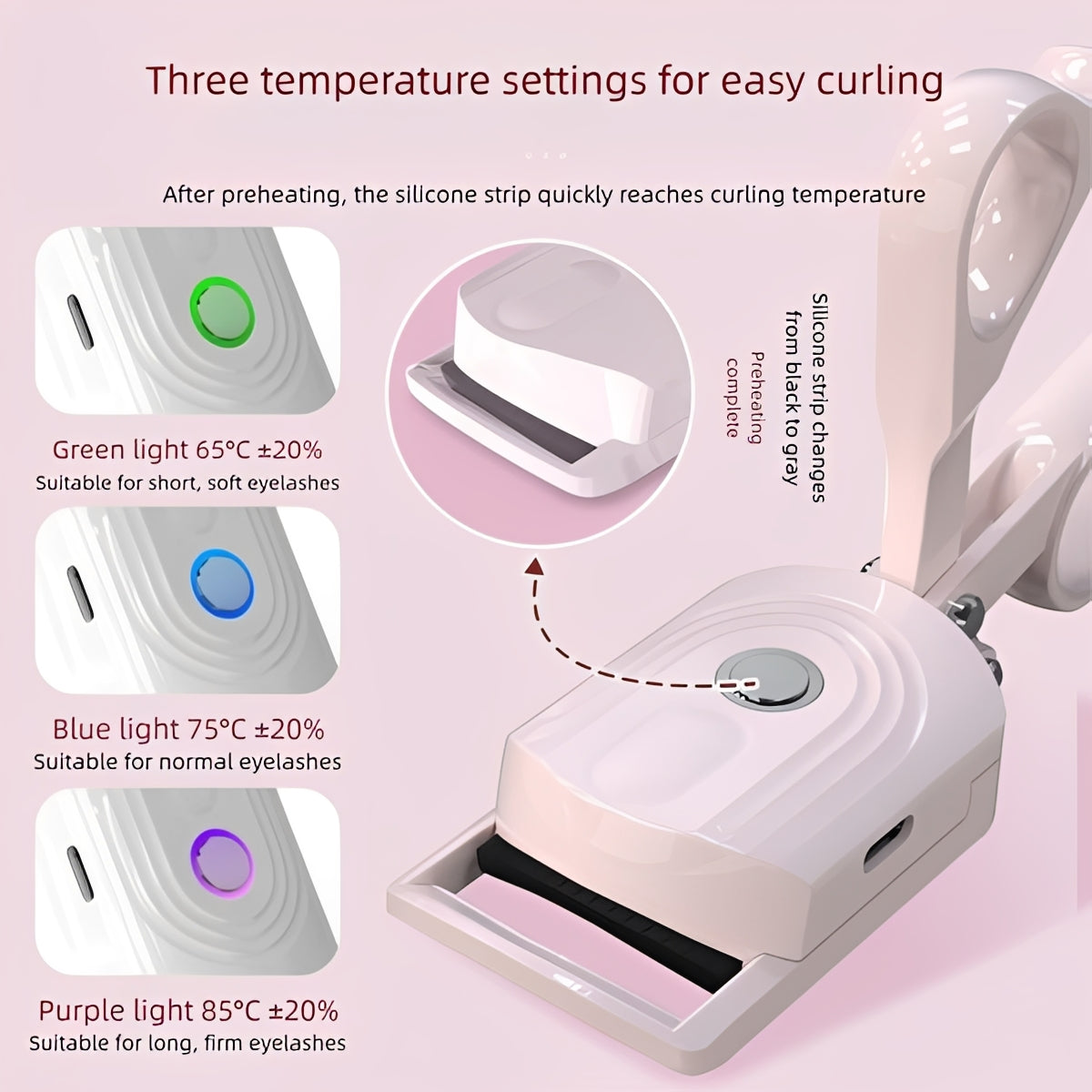 Instant Heating Rechargeable Eyelash Curler for Perfect Lashes