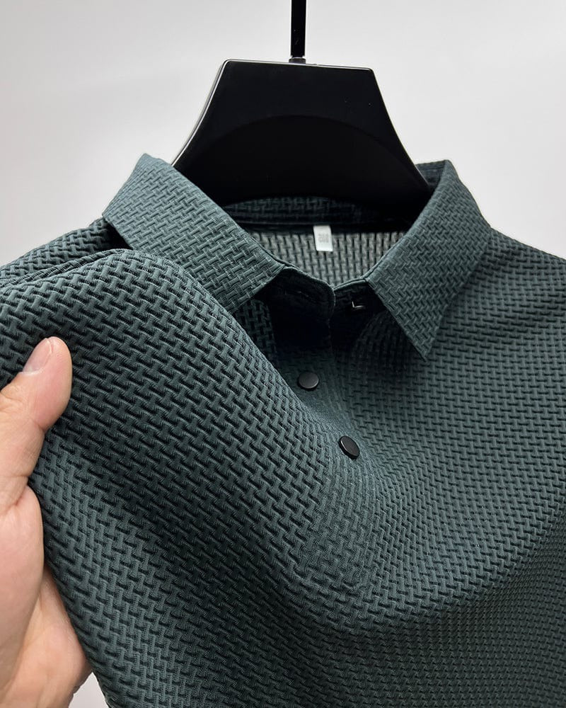 Short-Sleeve Polo Shirt for Men in Breathable Mesh Fabric