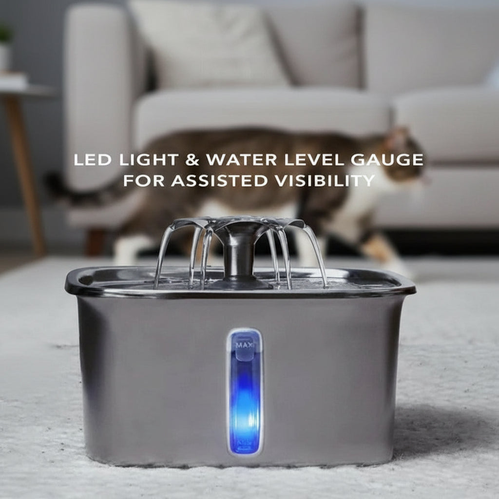 QuietFlow Stainless Steel Pet Water Fountain - 95 oz Capacity