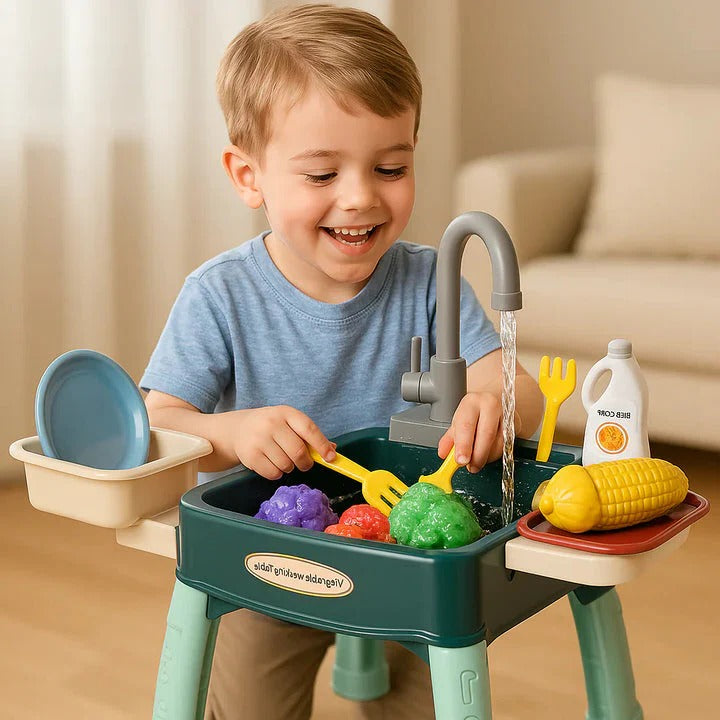 Play Kitchen for Kids with Water Flowing Function