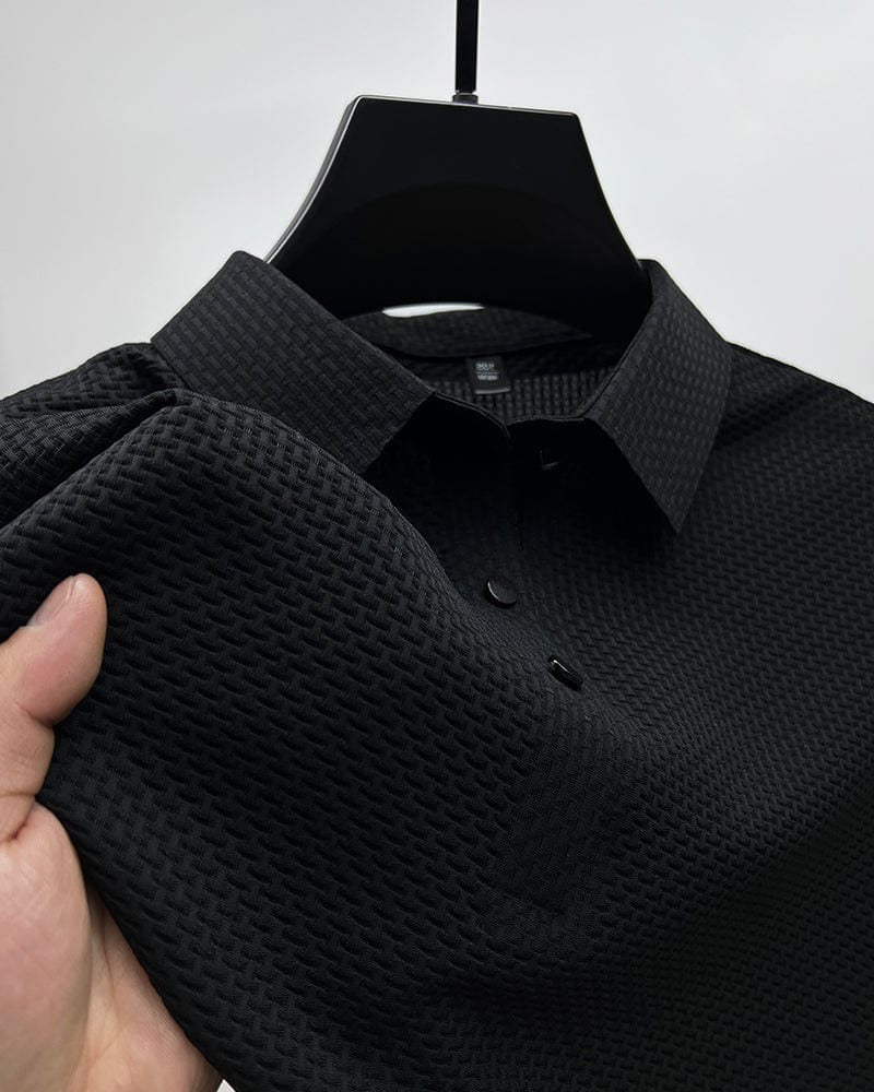 Short-Sleeve Polo Shirt for Men in Breathable Mesh Fabric