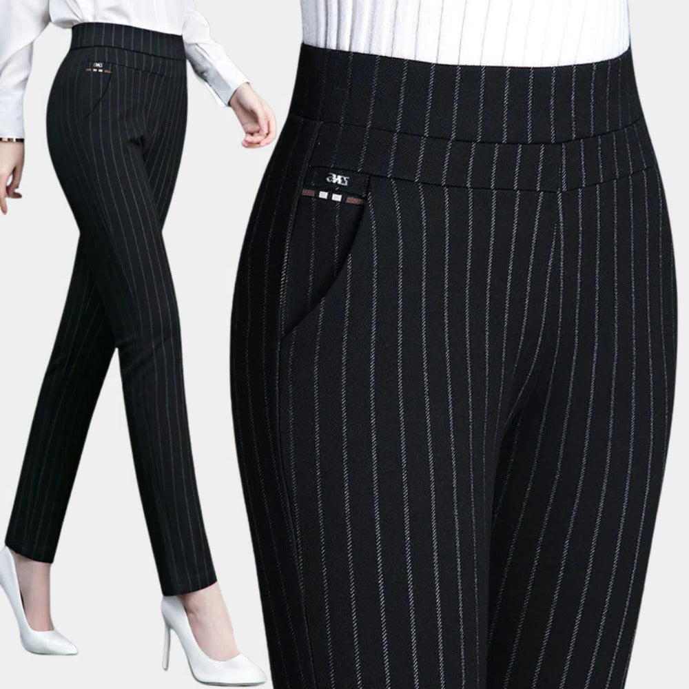Chic High-Waisted Stretch Trousers for Effortless Style