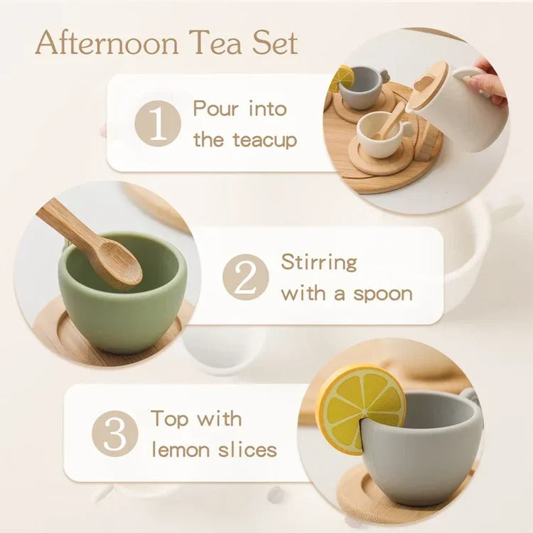 Afternoon Tea Play Set for Kids with Serving Tray