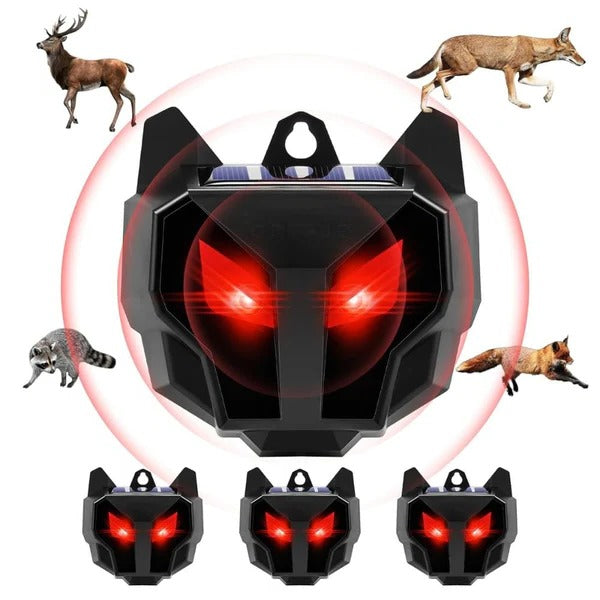 2-Pack Solar-Powered Repeller for Nocturnal Animals Outdoors
