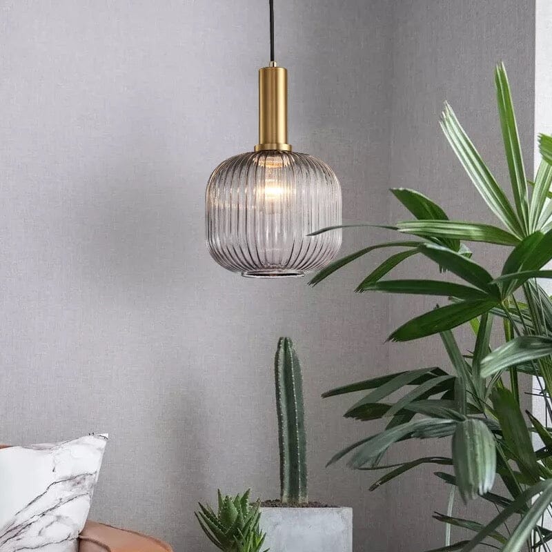 Nordic Elegance Pendant Lighting in Fluted Glass Design